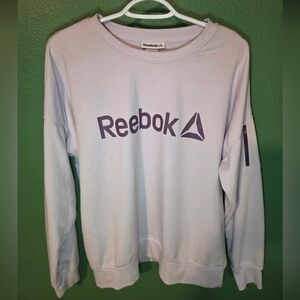 Reebok Lavender Logo Crewneck Sweatshirt Womens Large Athleisure Pullover